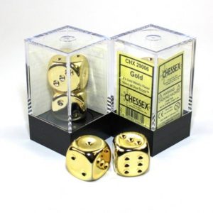2 Gold Plated 16mm D6 Dice – CHX29006