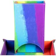 Metallic Dice Games Rainbow Watercolor Fold Up Dice Tower