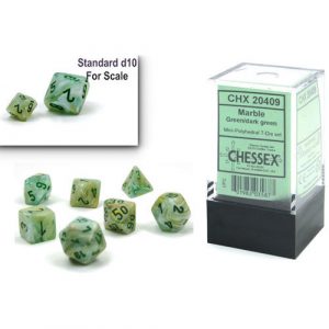 Mini : Green/Dark Mini-Polyhedral 7-dice set